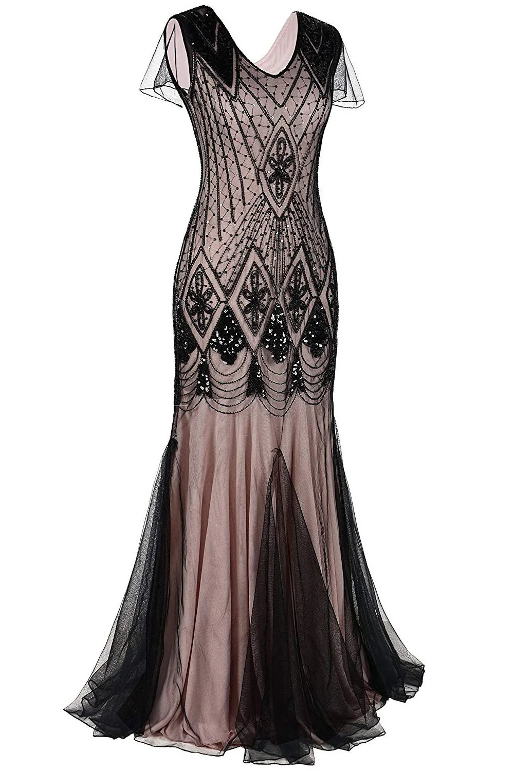 1920s Sequins Flapper Long Dress - Image 4