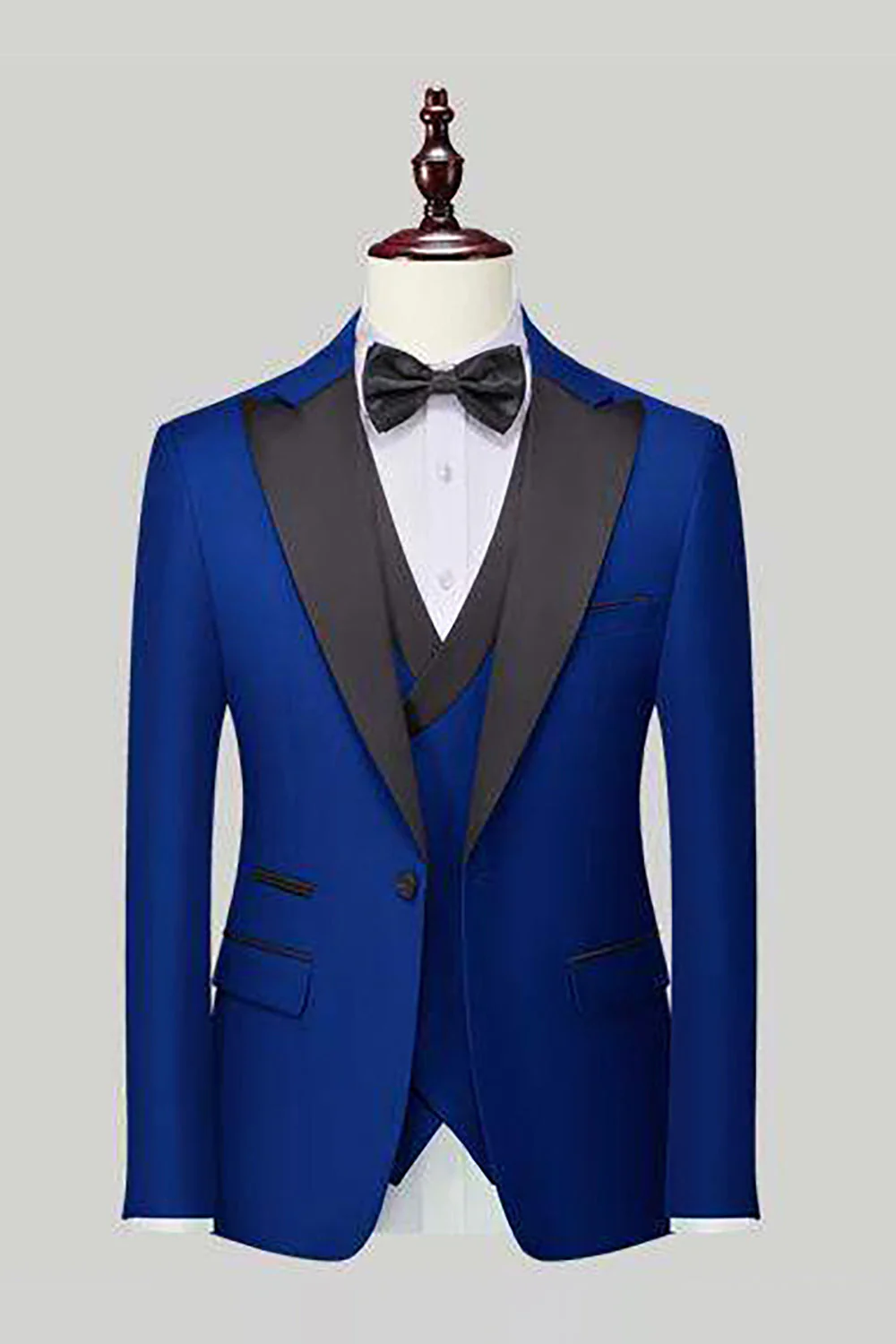 Black 3-Piece One Button Prom Suits - Image 11