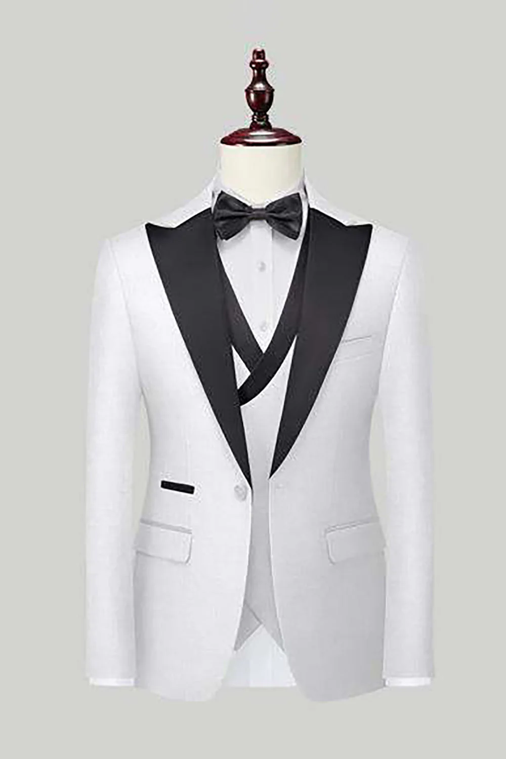 Black 3-Piece One Button Prom Suits - Image 15