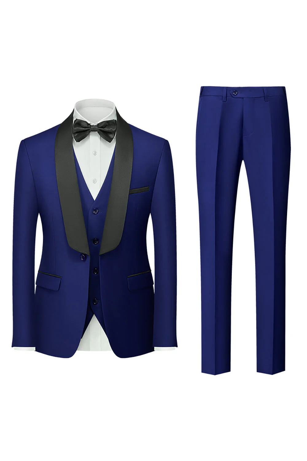 Black 3 Piece Shawl Lapel Men Suits - Image 9