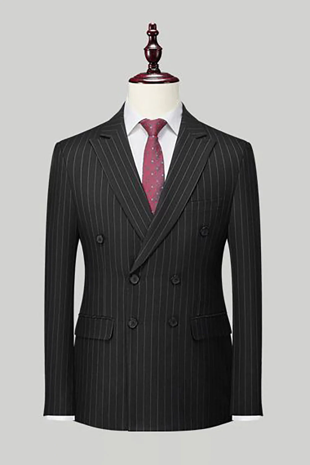 Black Peak Lapel 2 Piece Men Suits - Image 3
