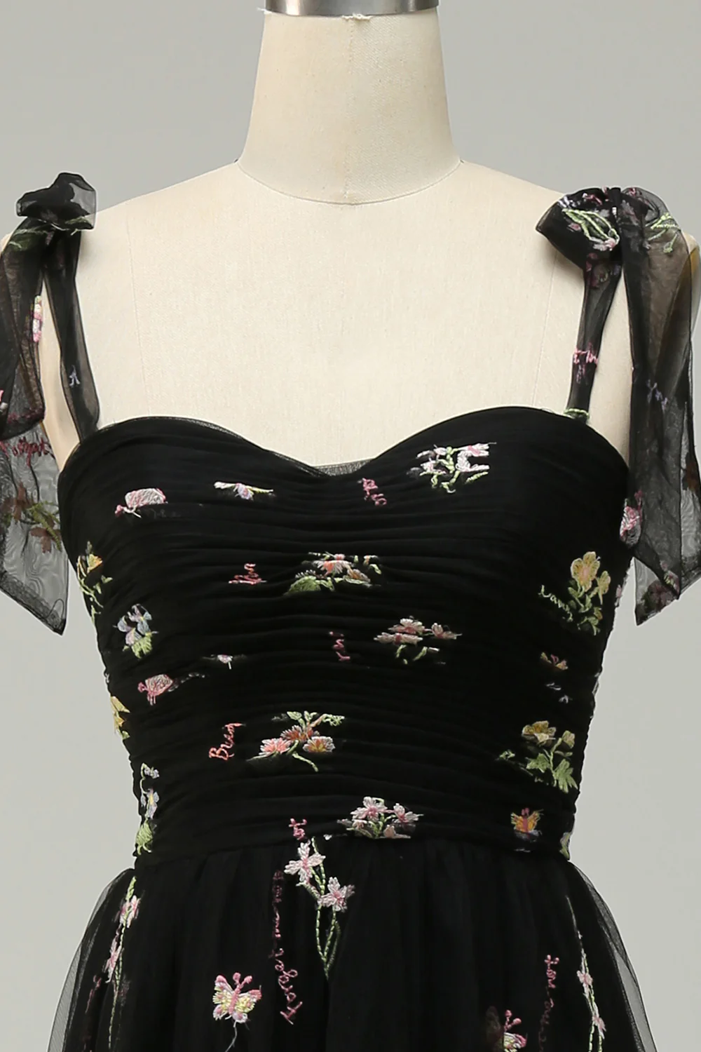 Champagne Embroidery Long Prom Dress - Image 16