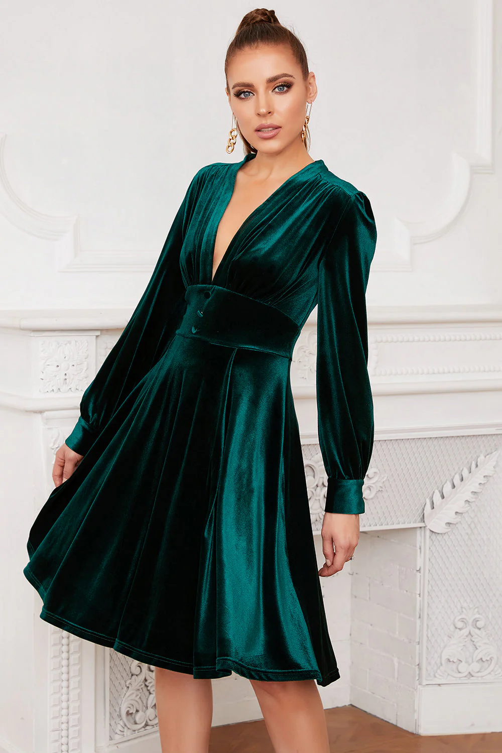 Flash Sale Velvet Cocktail Party Dress (1 pc - Random Style & Color) - Image 10