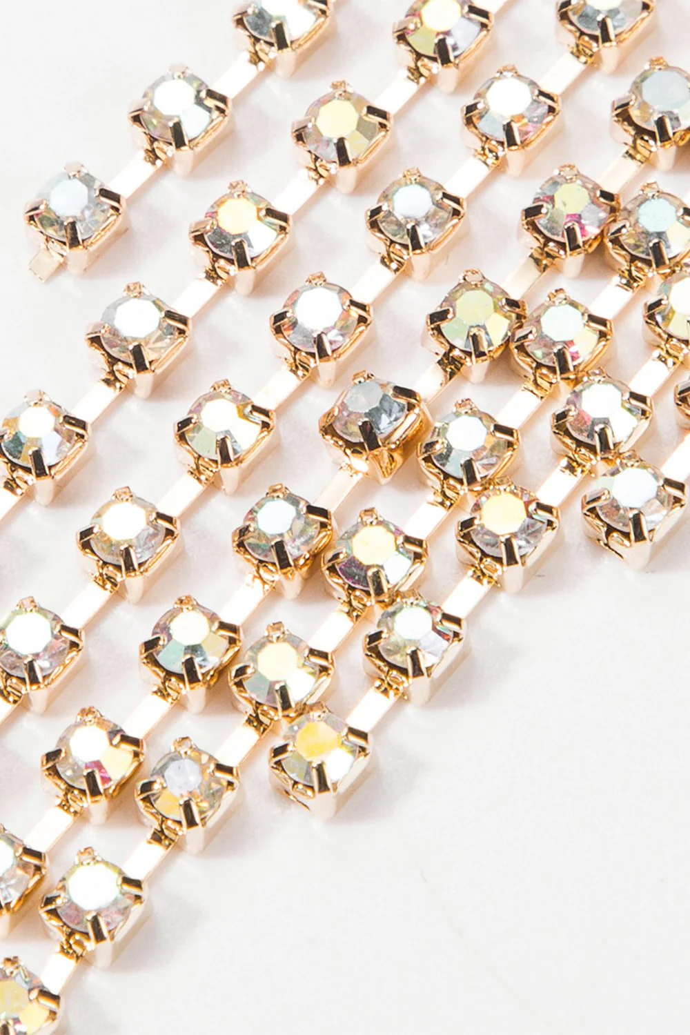 Gold Rhinestone Drop Earrings - Image 3