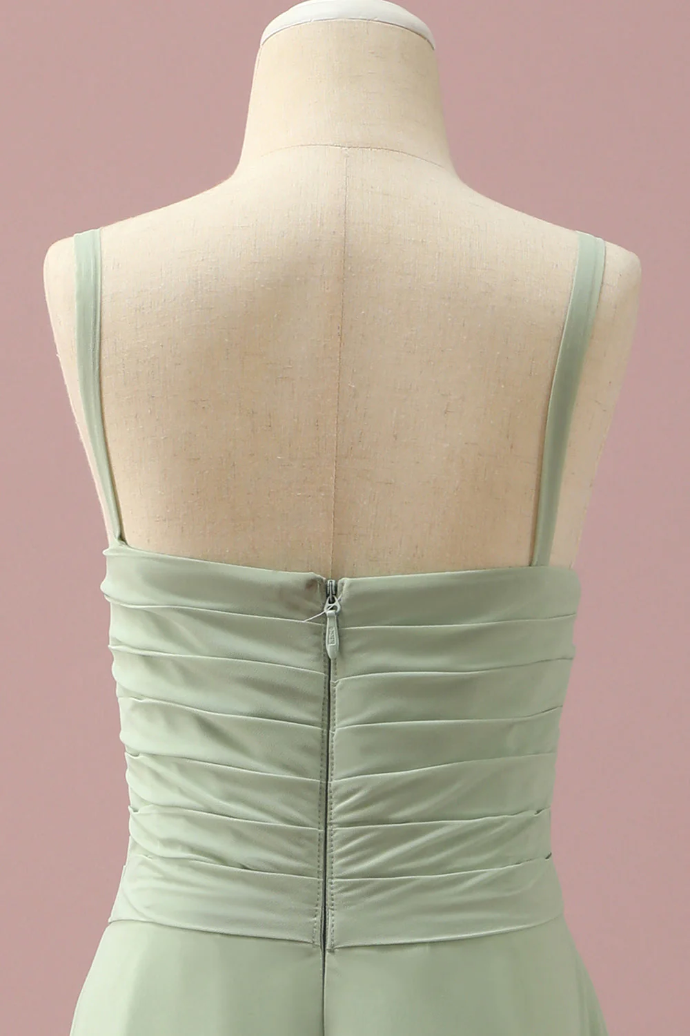 Sage Straps Chiffon Junior Bridesmaid Dress - Image 5