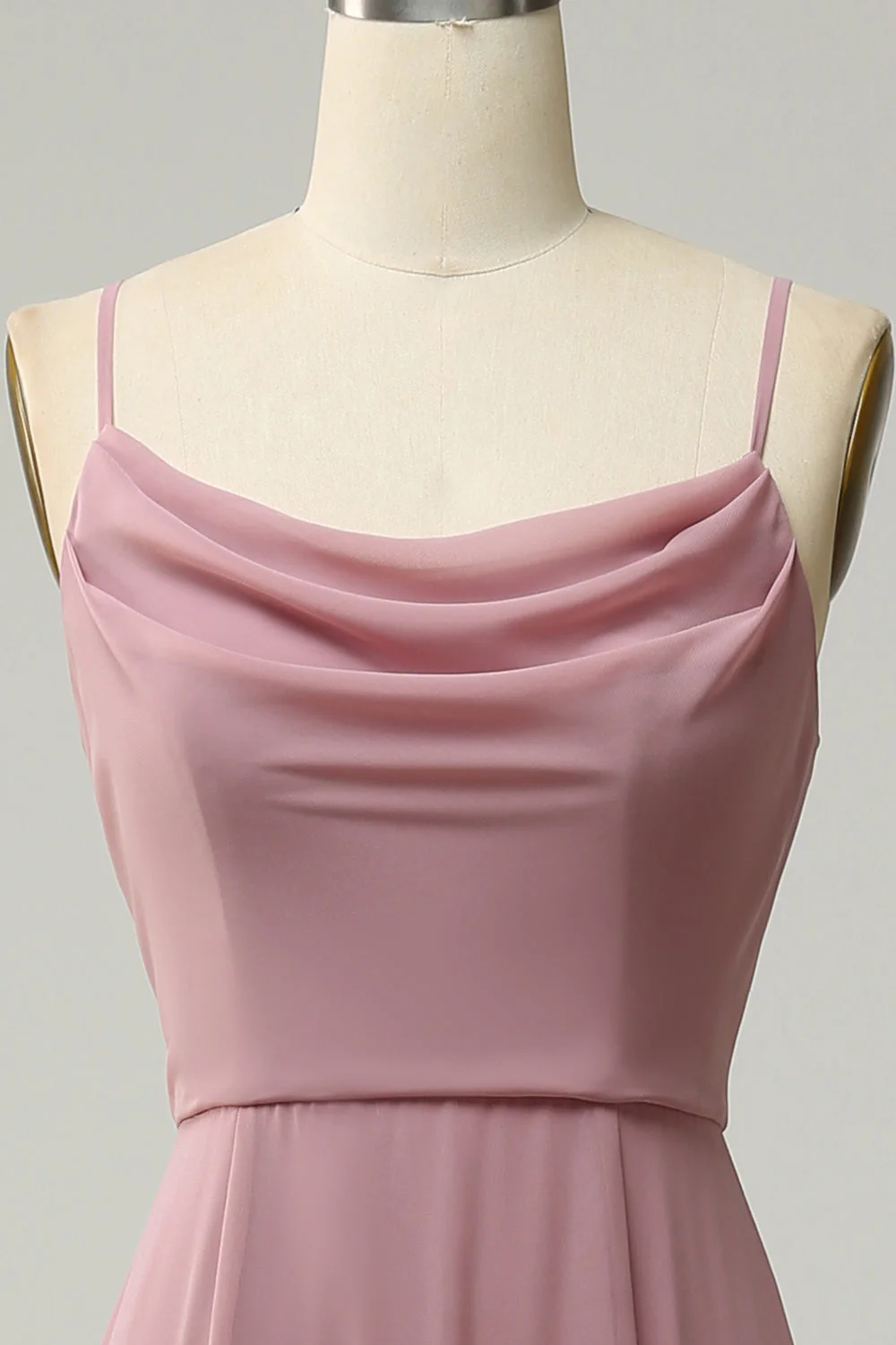 Spaghetti Straps A Line Sleeveless Long Bridesmaid Dress - Image 4