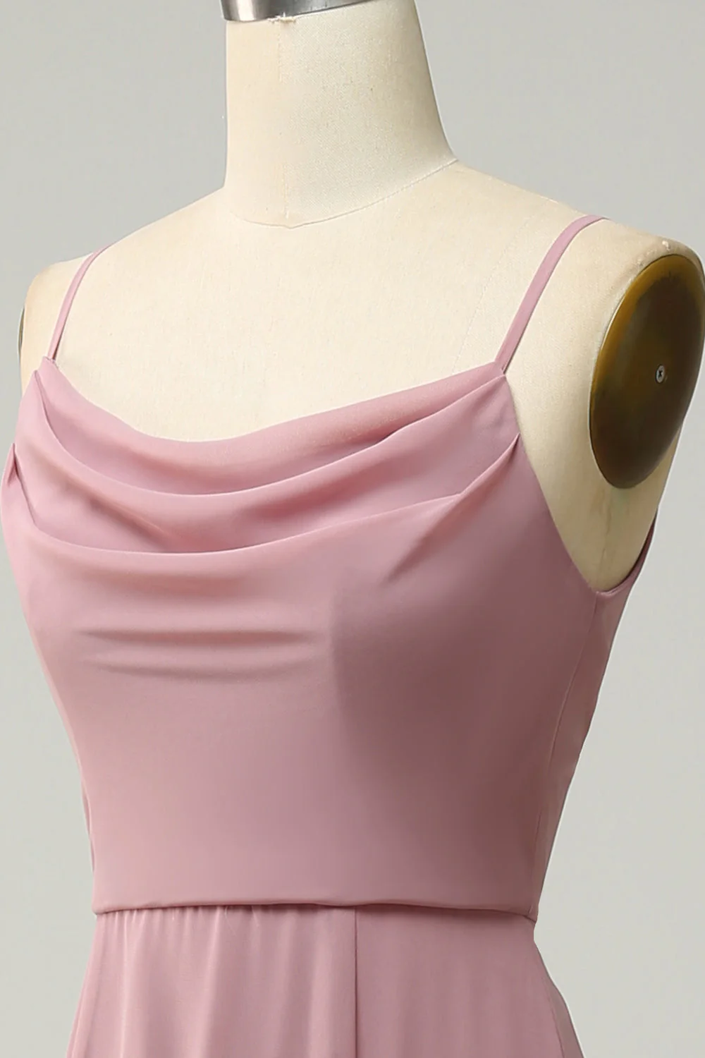 Spaghetti Straps A Line Sleeveless Long Bridesmaid Dress - Image 5